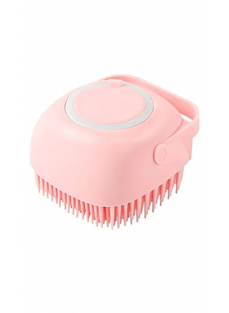 Pink silicone bath brush, 85x55x79mm - Image 1